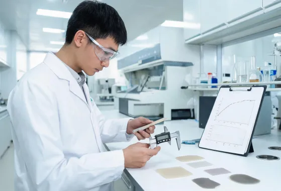 Silicone material test bench